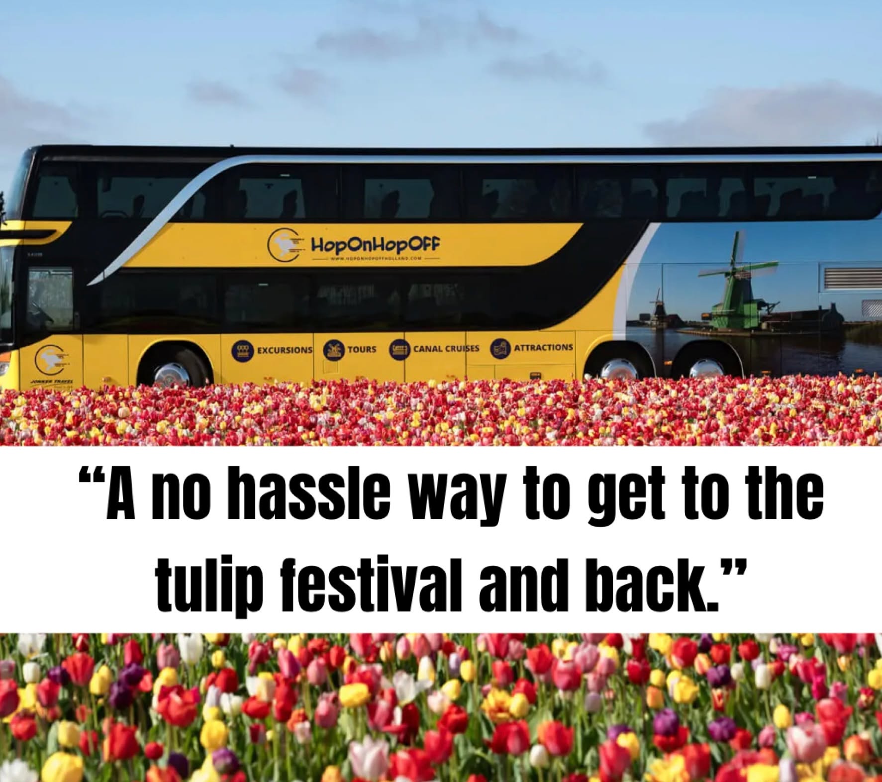 The Keukenhof Shuttle Bus is the simplest way to get from Amsterdam to Keukenhof Gardens. Enjoy a direct, comfortable ride from Amsterdam city centre straight to the world-famous flower park and back — no planning, no hassle.

Ready to see the tulips in full bloom...? 🌷

#tulipfestivalamsterdam #tulipfestival #keukenhof #keukenhofgardens #tulipseason #tulipfields #visitkeukenhof #amsterdamtokeukenhof #springinthenetherlands #visitamsterdam #dutchflowers #hollandinspring #springtravel #flowerlovers #travelnetherlands #europebucketlist #easytravel #daytripfromamsterdam